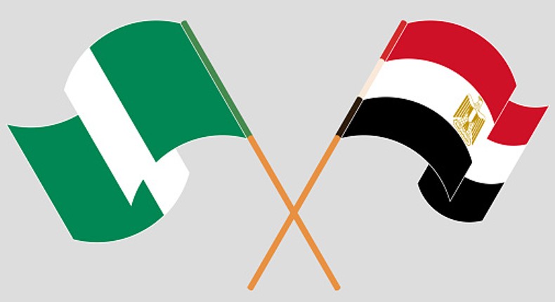 Egypt's and Nigeria's flag