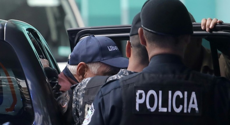 Former Panamanian President Ricardo Martinelli arrives at court on June 11, 2019