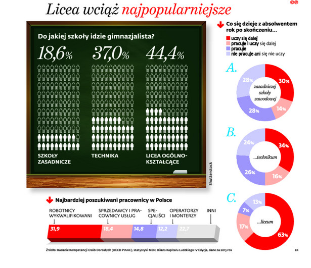 Licea wciąż najpopularniejsze