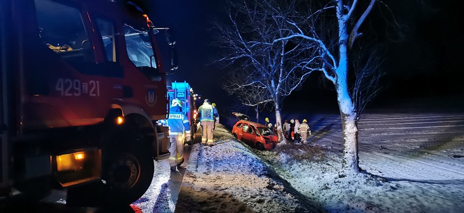 Wypadek drogowy w pobliżu Czaplinka. Poszkodowana kobieta