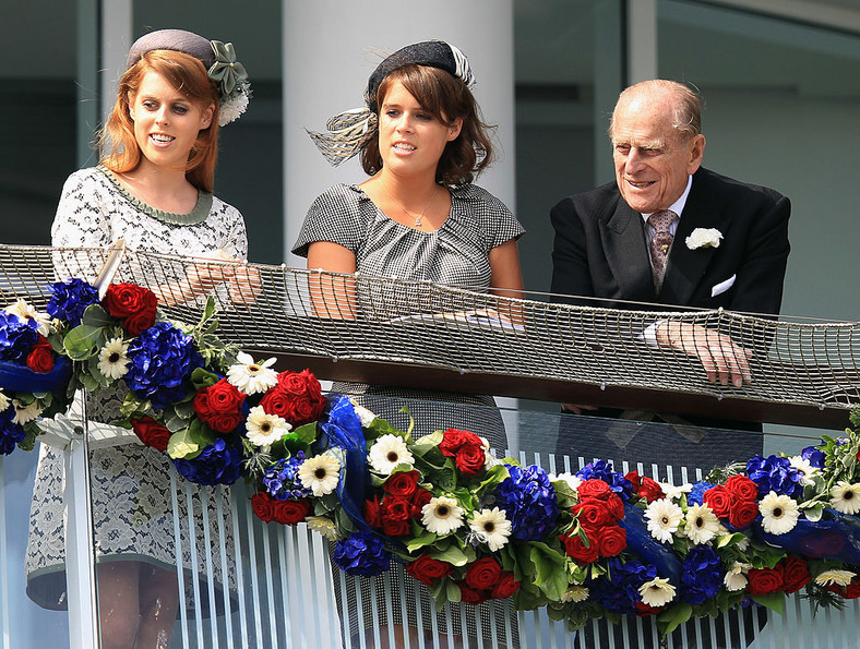 Książę Filip oraz księżniczka Beatrice i księżniczka Eugenia (córki księcia Andrzeja)