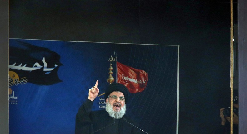 Hezbollah leader Hassan Nasrallah.Hussein Malla / AP Images