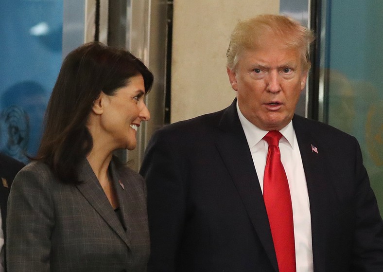 Nikki Haley y Donald Trump en 2017