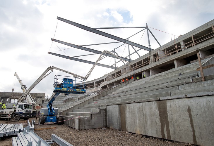 Tu na razie jest ściernisko... Zobacz, jak powstaje nowy stadion Widzewa Łódź