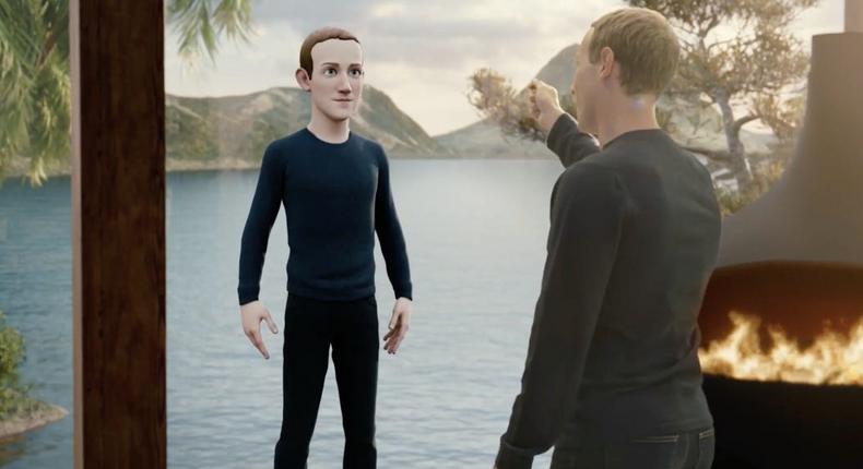 Mark Zuckerberg showing his 'metaverse' avatar during Connect 2021Facebook