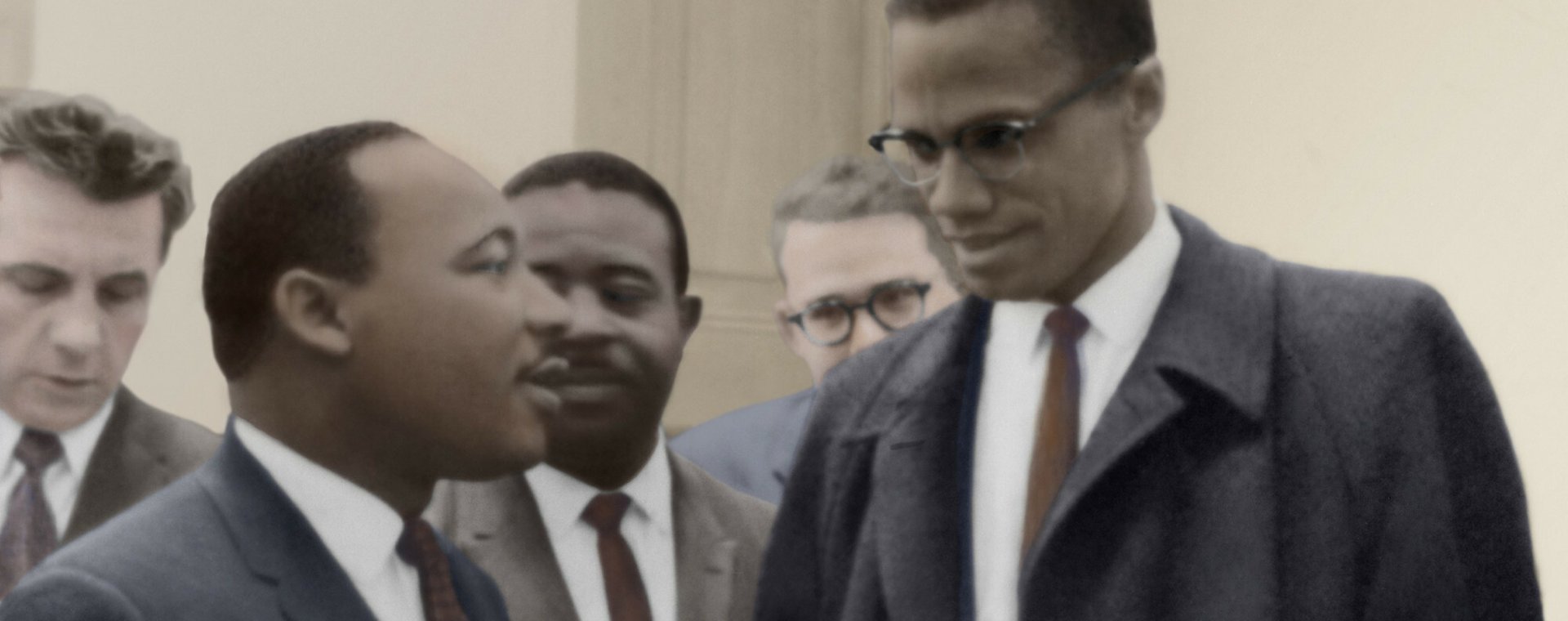 Marthin Luther King (L) i Malcolm X (P) w 1964 r.