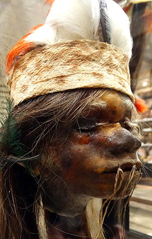 Tsantsa - głowa zmniejszona przez plemię Jivaro z Ekwadoru