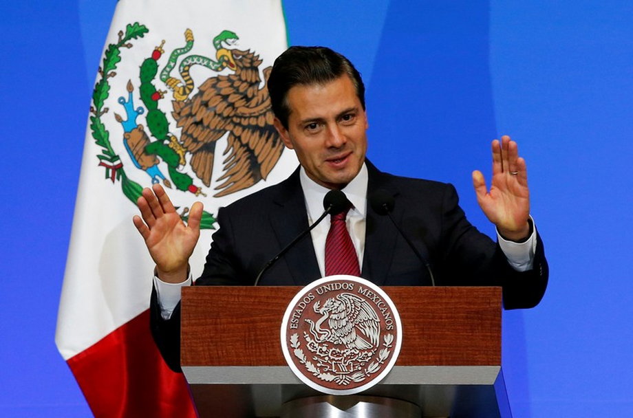 Mexican President Enrique Peña Nieto at the opening of the World Cancer Leaders' Summit in Mexico City, November 14, 2017.