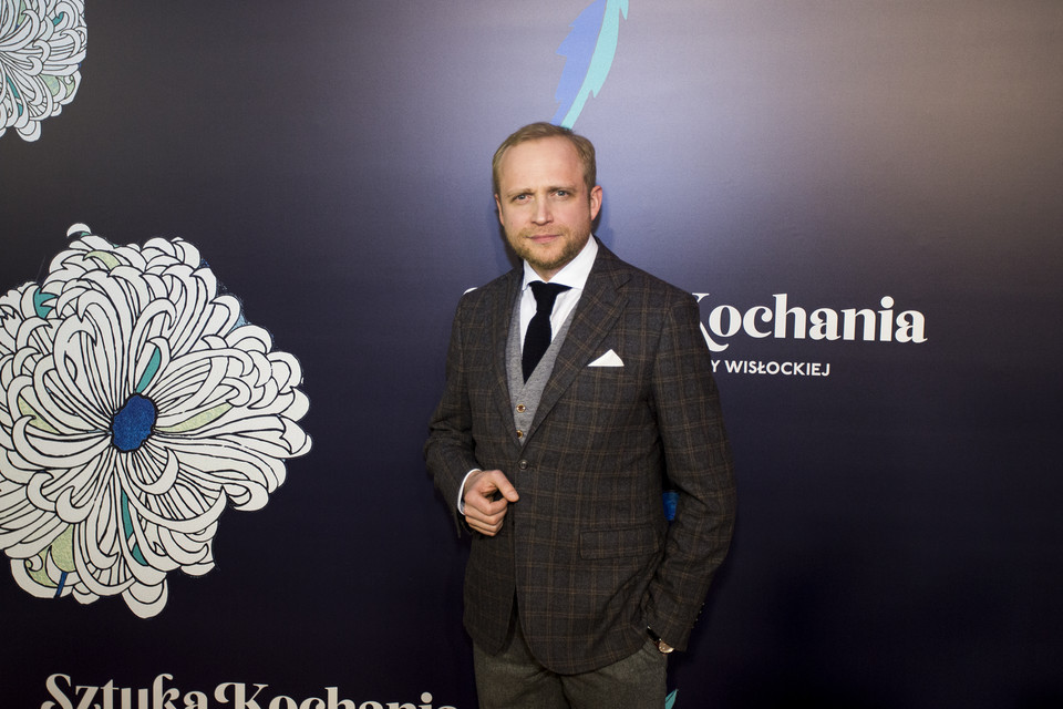 Piotr Adamczyk na premierze filmu "Sztuka kochania"