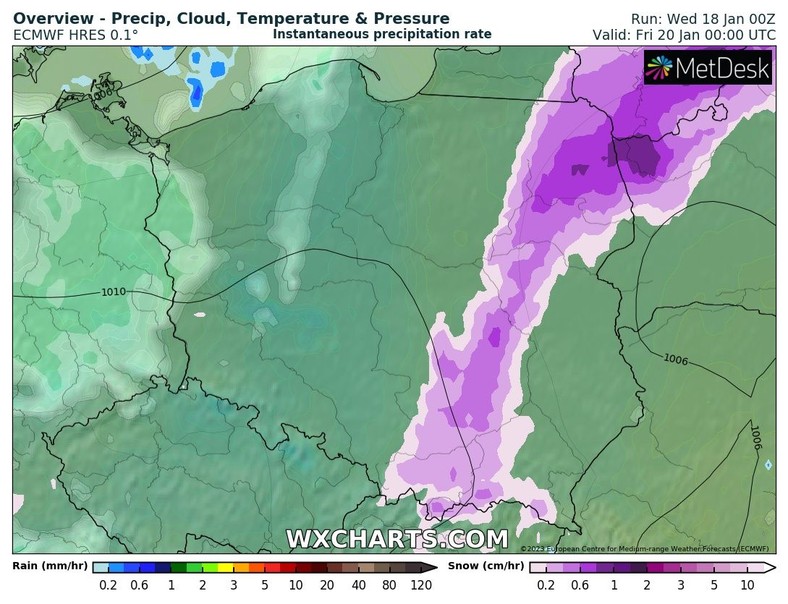 W nocy opady przejściowo osłabną