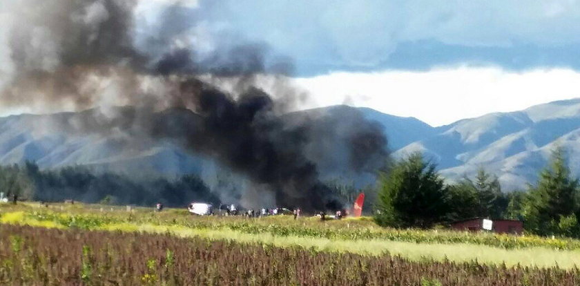 Pożar samolotu podczas awaryjnego lądowania