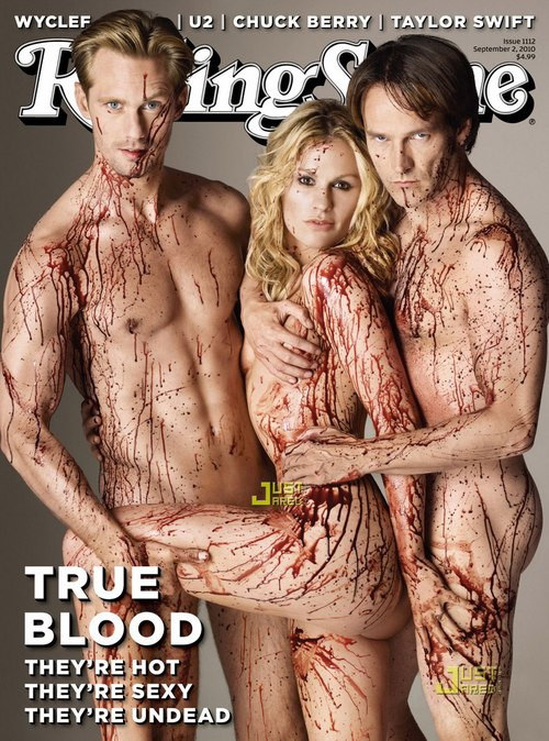 Alexander Skarsgard, Stephen Moyer i Anny Paquin w "Rolling Stone"