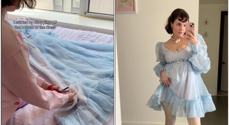 Kelley Heyer's birthday dress went viral on TikTok this month.Kelley Heyer/TikTok