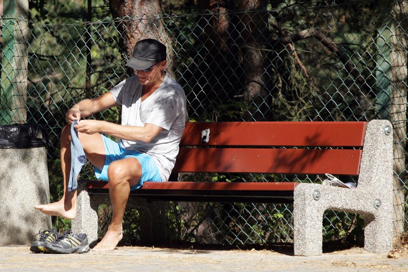 Premier Donald Tusk podczas joggingu