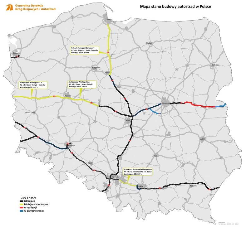 Mapa autostrad