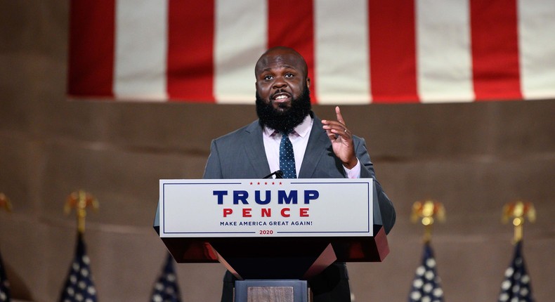 Assistant to the President for domestic policy Ja'Ron Smith speaks during the final day of the Republican National Convention at the Mellon Auditorium on August 27, 2020 in Washington, DC.