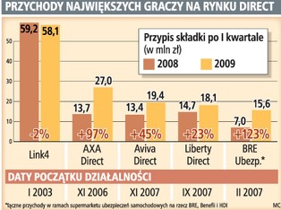 Polisy direct: 650–700 mln zł w 2009 roku