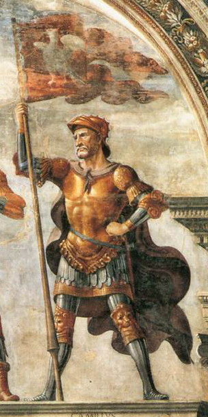 Marek Furiusz Kamillus (fresk D. Ghirlandaio z florenckiego Palazzo Vecchio)