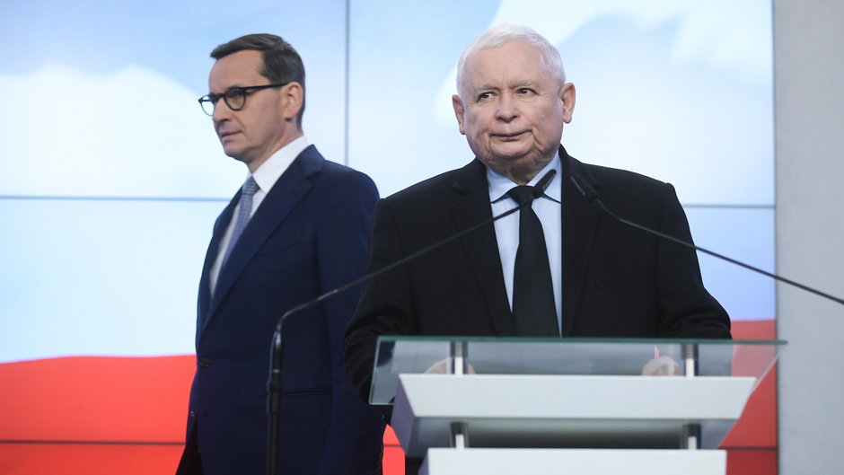 Mateusz Morawiecki i Jarosław Kaczyński (28.11.2022)