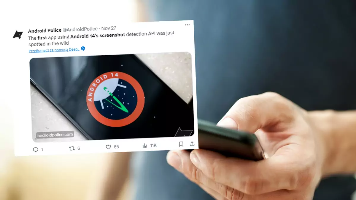 Android będzie informował o zrzutach ekranu (fot. screen: twitter.com/@AndroidPolice)
