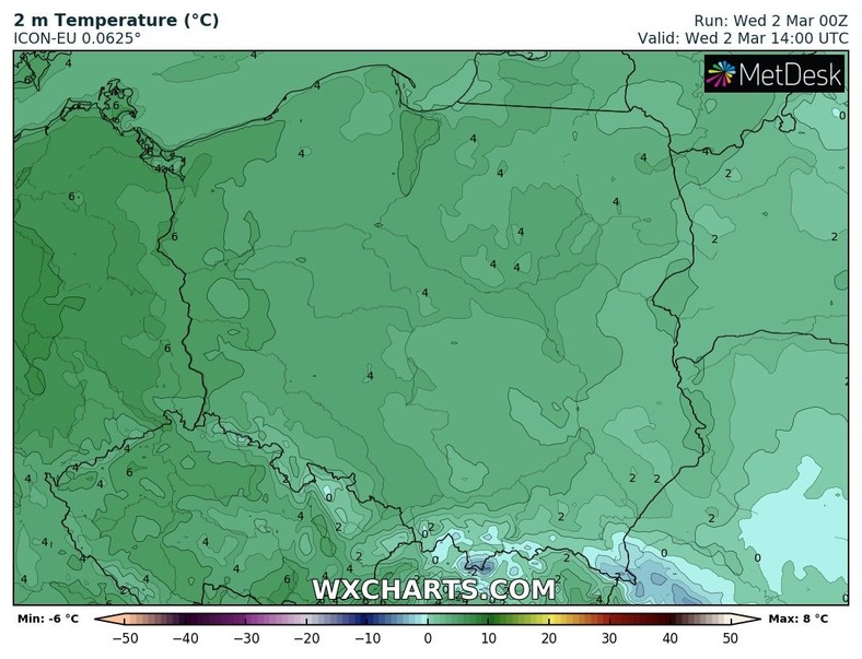 Temperatura nie przekroczy 6 st. C