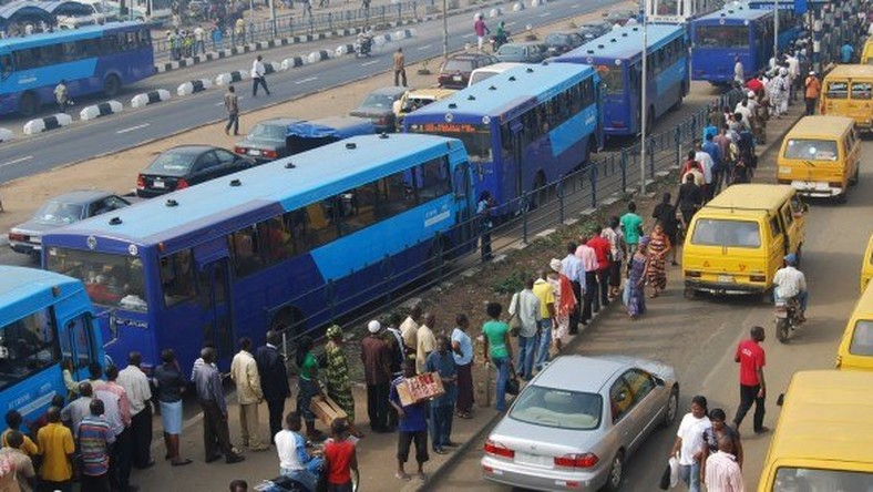 BRT buses at a terminal  in Lagos (Guardian) 