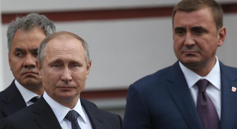 Dyumin, Putin's former bodyguard pictured on the right, was appointed as head of the Kursk defense, according to Ivanov.Mikhail Svetlov/Getty Images