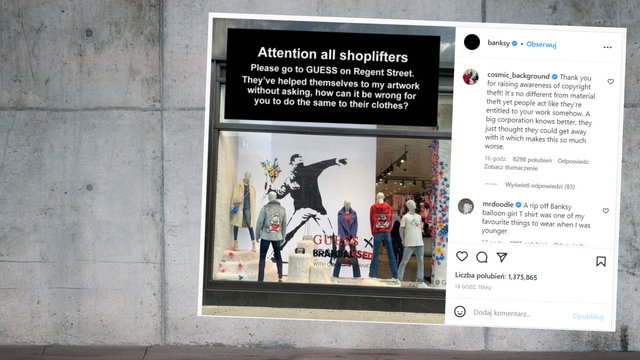 Banksy namawia do kradzieży w sklepie. Znana marka odzieżowa wykorzystała jego prace