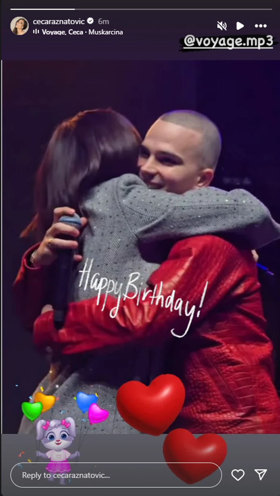 Ceca Vojažu čestitala rođendan