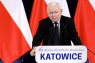 Jarosław Kaczyński podczas wizyty w Katowicach