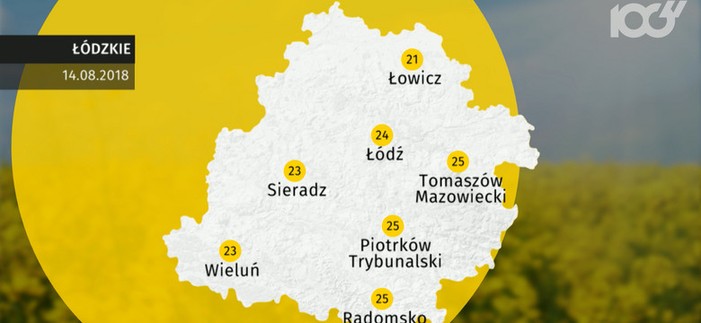 Prognoza pogody dla woj. łódzkiego - 14.08