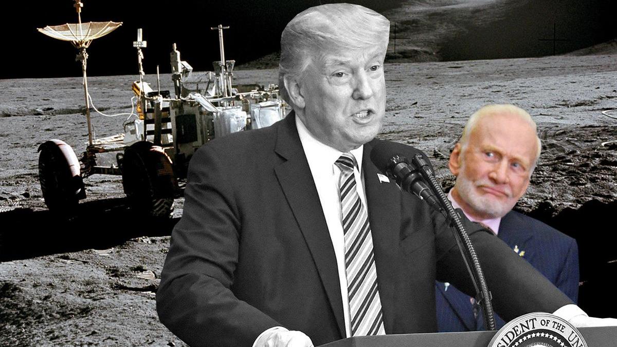 Trump, Buzz Aldrin i księżyc  