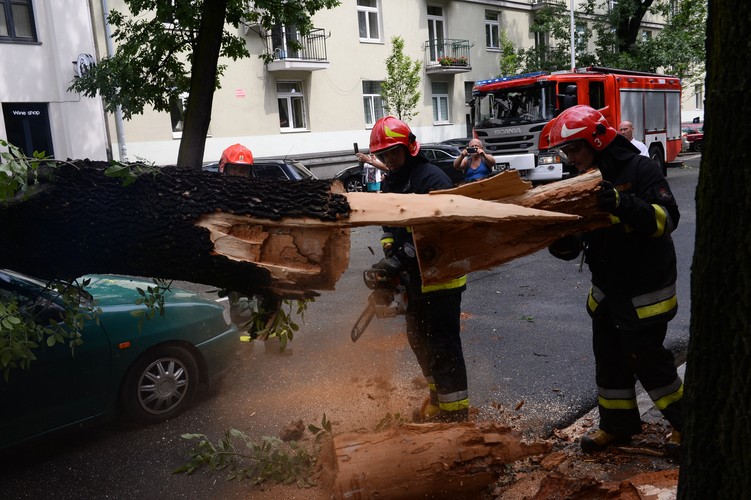Skutki burzy nad Warszawą