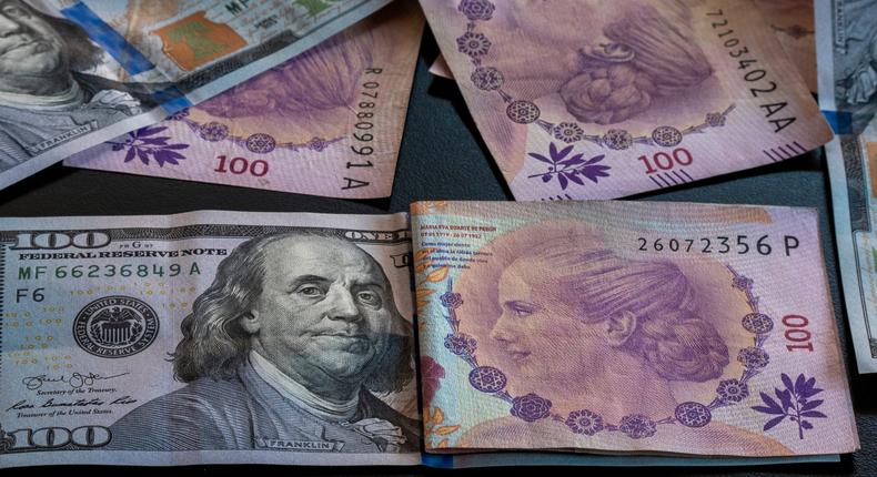 US dollar and Argentina peso pictured.Nora Mazzini