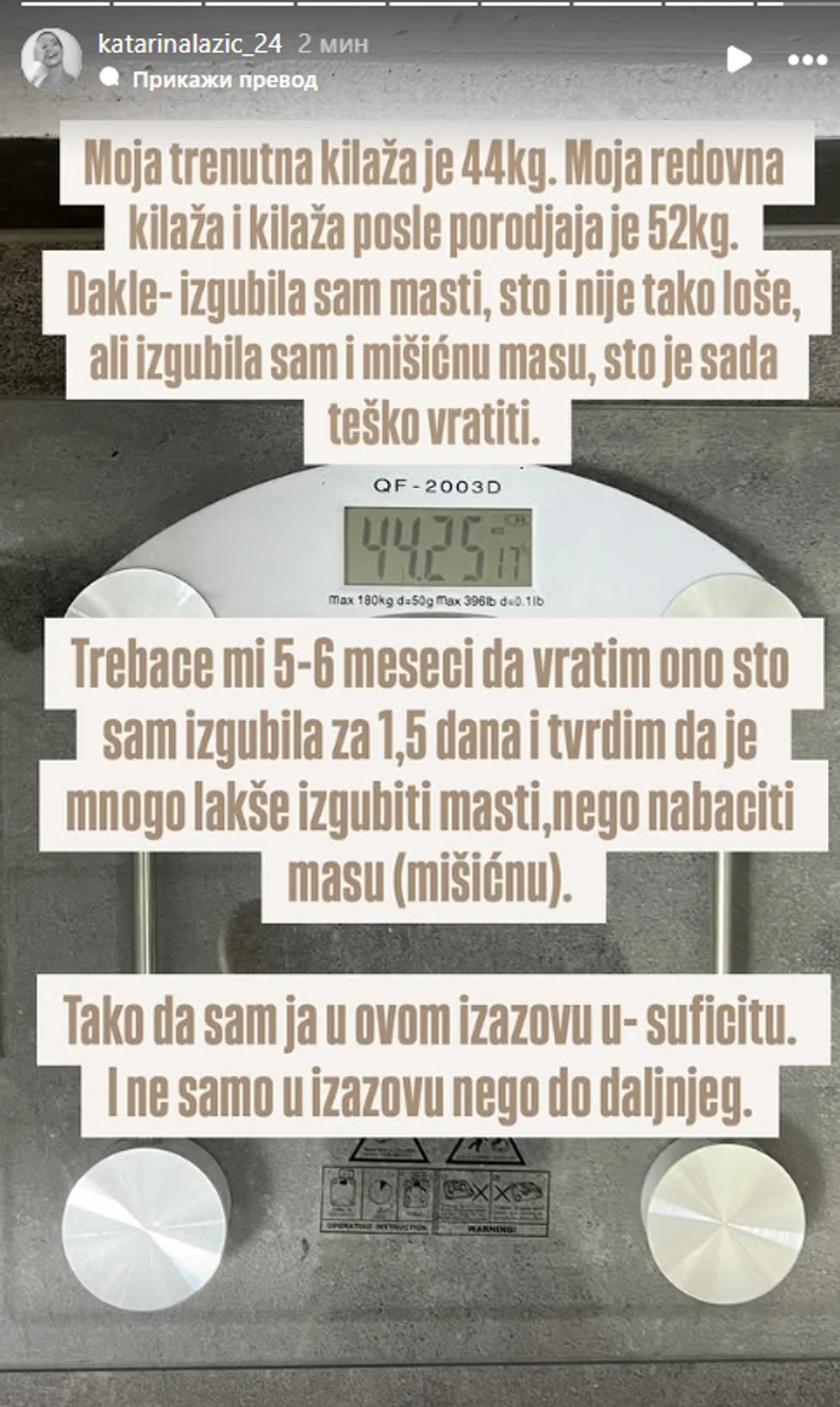 Kaća Lazić o kilaži
