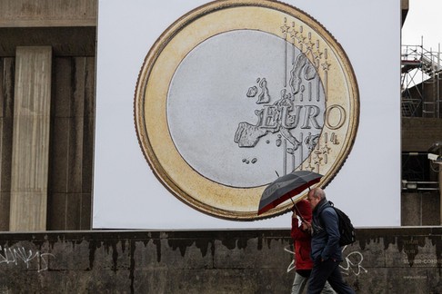 Euro artwork displayed in London