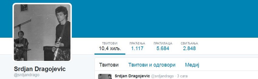 Tviter profil Srđana Dragojevića 