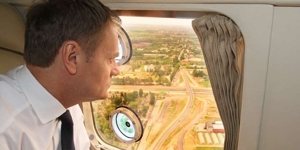 Donald Tusk wizytuje autostradę A2