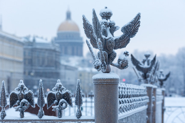 Figura orła z rosyjskiego godła, St. Petersburg, Rosja.