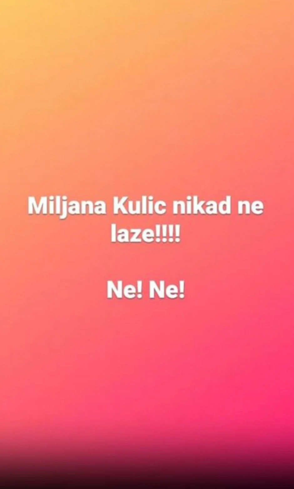 Miljana i Bebica, prepiska poruka