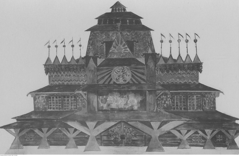 Projekt pawilonu polskiego na Wystawę Sztuki Dekoracyjnej w Paryżu w 1925 roku autorstwa artysty malarza Kazimierza Sichulskiego