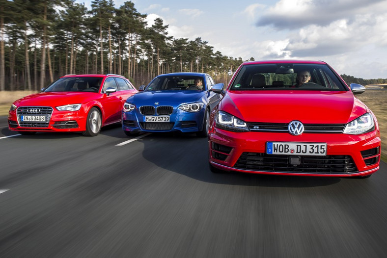 Audi S3 Sportback Quattro, BMW M135i xDrive i VW Golf R 4Motion