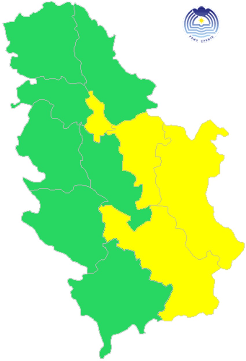 Žuti meteolaram u Beogradu, Pomoravlju, istočnoj i jugoistočnoj Srbiji