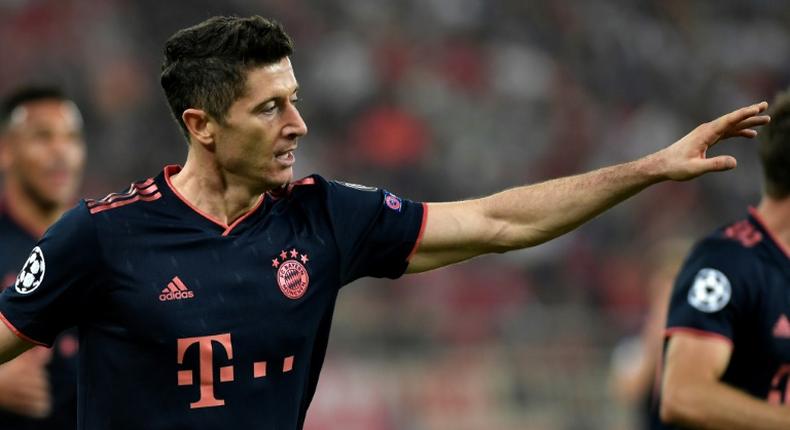 Robert Lewandowski scored twice at Olympiakos on Tuesday as Bayern Munich came from behind to win 3-2 in Athens in the Champions League.