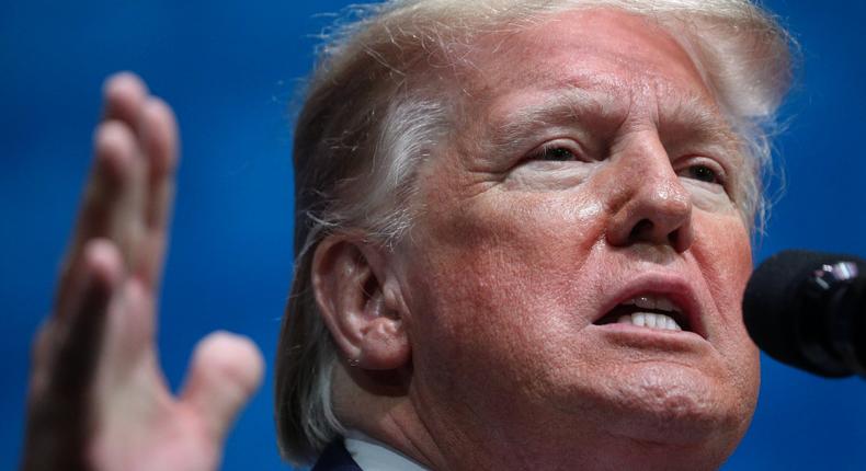 FILE PHOTO: U.S. President Donald Trump delivers remarks at the Israeli American Council National Summit in Hollywood, Florida, U.S., December 7, 2019. REUTERS/Loren Elliott/File Photo