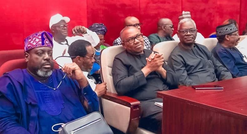 Labour Party presidential candidate, Peter Obi, attends proceedings at the presidential election petition tribunal in Abuja. [Twitter:@AlwaysJayjam]
