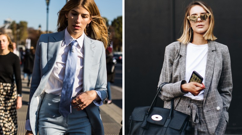 Modny garnitur damski - trendy, stylizacje