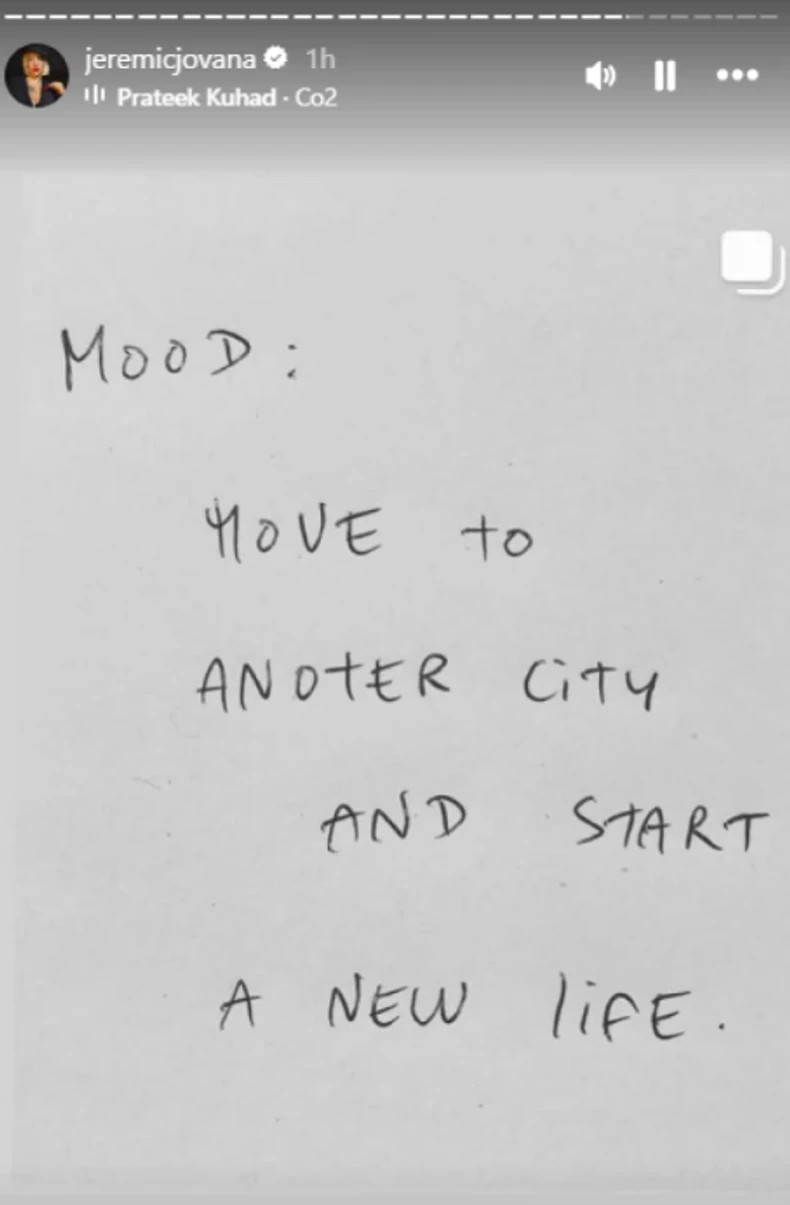 Objava Jovane Jeremić