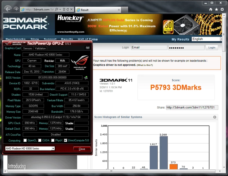 3DMark 11 - 5793 pkt.