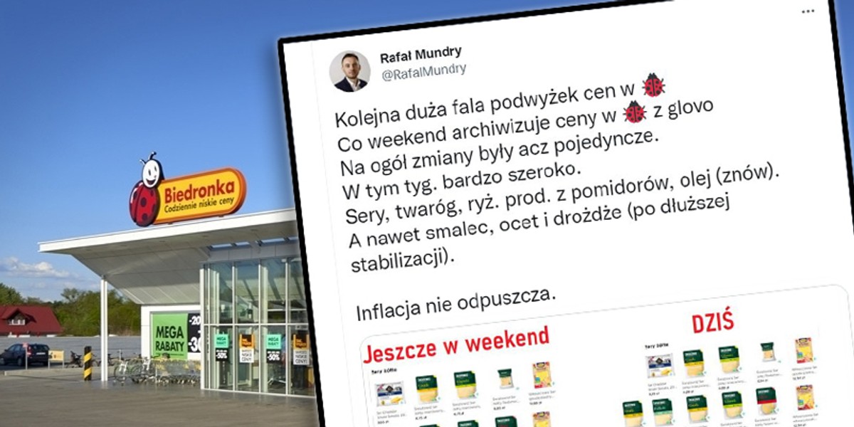 Rafał Mundry pokazał, jak wzrosły ceny żywności.